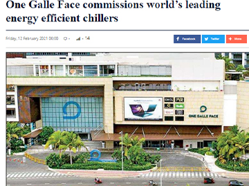 One Galle Face commission world's leading energy efficient chiller
